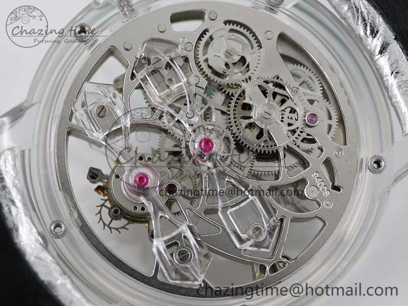 RelaxedFit Debuts Quasar Tourbillon Transparent Case RMF Best Edition on Black Leather Strap 6663