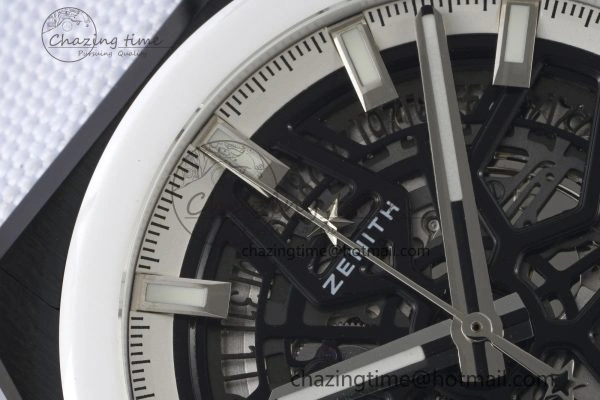 Bold Defy  LF 1:1 Best Edition Skeleton Black Dial White Bezel on White Gummy Strap A 10022