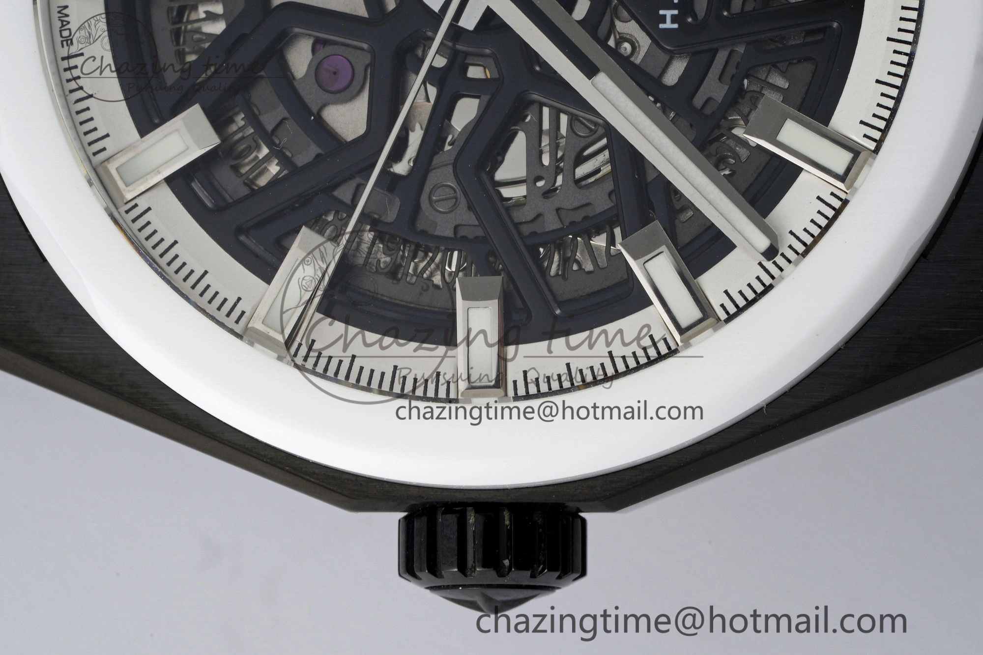Bold Defy  LF 1:1 Best Edition Skeleton Black Dial White Bezel on White Gummy Strap A 10022