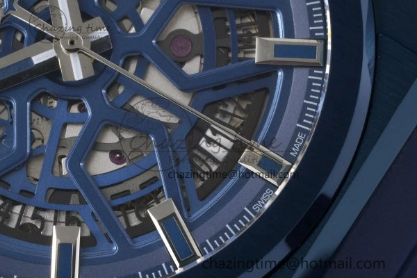 WellDesigned Defy  LF 1:1 Best Edition Skeleton Blue Dial Blue Bezel on Blue Rubber Strap A 10015
