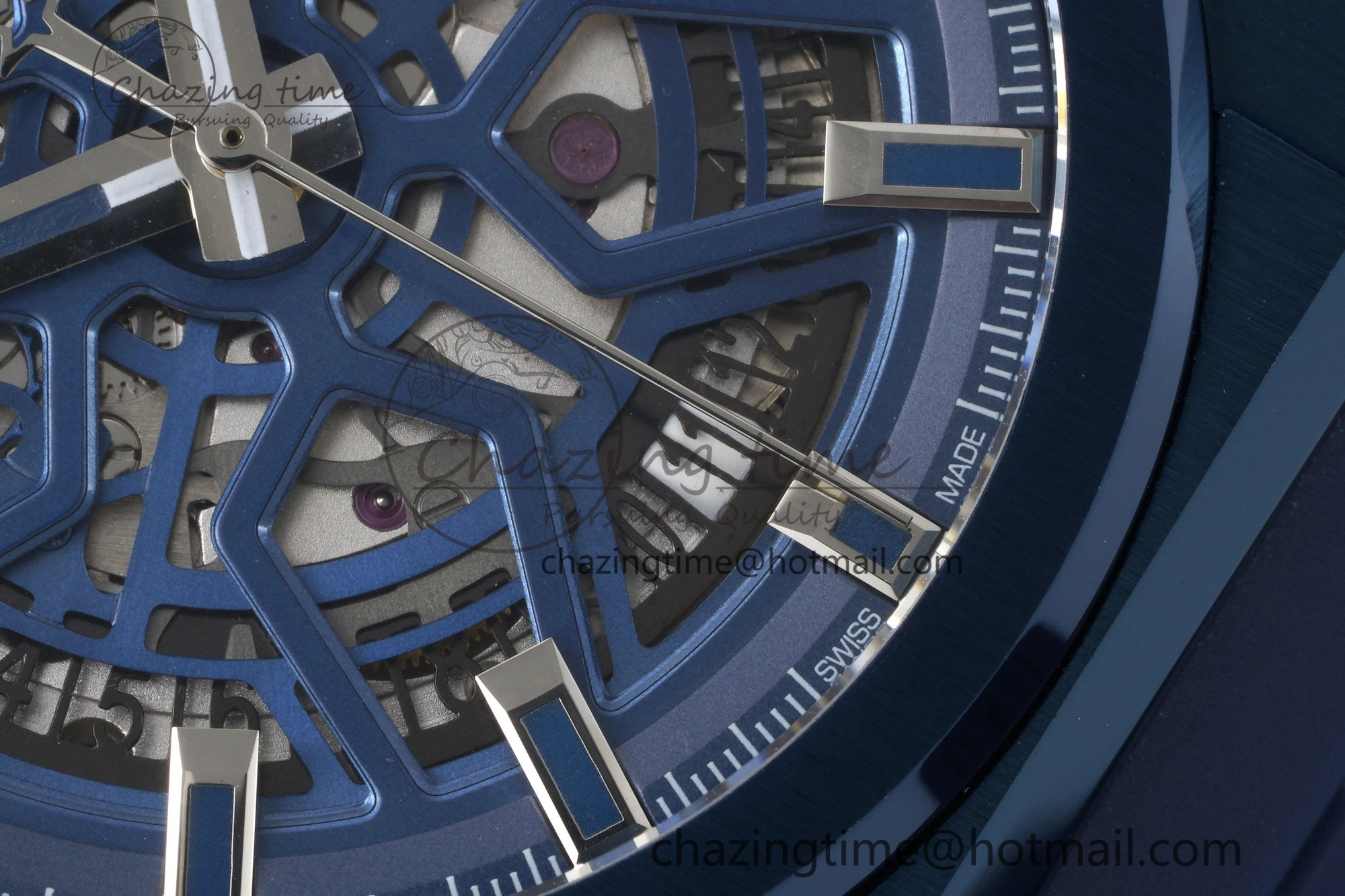 WellDesigned Defy  LF 1:1 Best Edition Skeleton Blue Dial Blue Bezel on Blue Rubber Strap A 10015