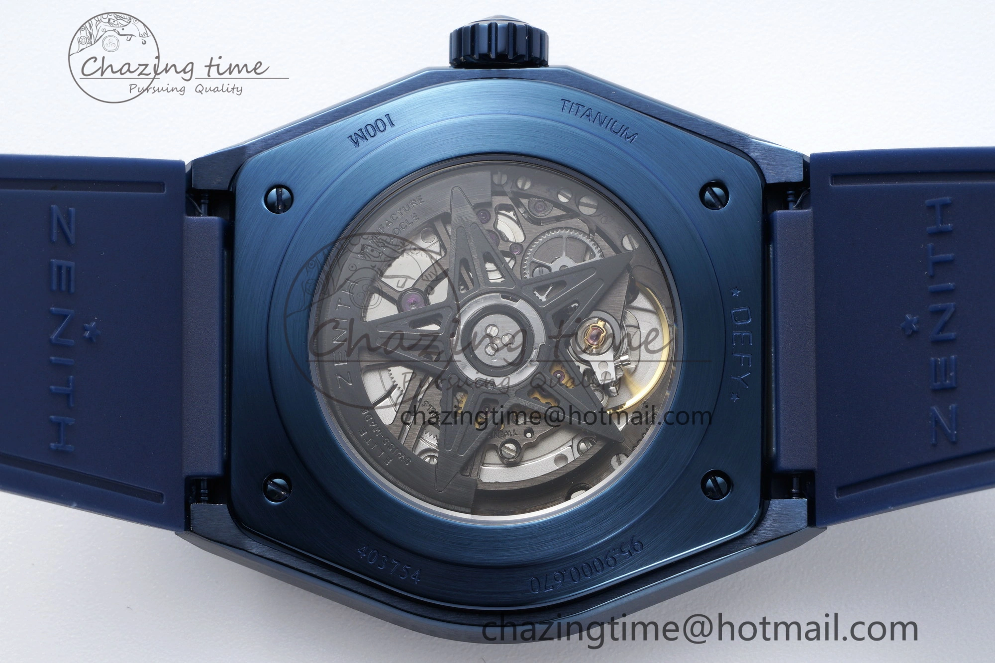 WellDesigned Defy  LF 1:1 Best Edition Skeleton Blue Dial Blue Bezel on Blue Rubber Strap A 10015