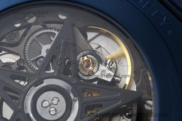WellDesigned Defy  LF 1:1 Best Edition Skeleton Blue Dial Blue Bezel on Blue Rubber Strap A 10015