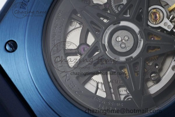 WellDesigned Defy  LF 1:1 Best Edition Skeleton Blue Dial Blue Bezel on Blue Rubber Strap A 10015