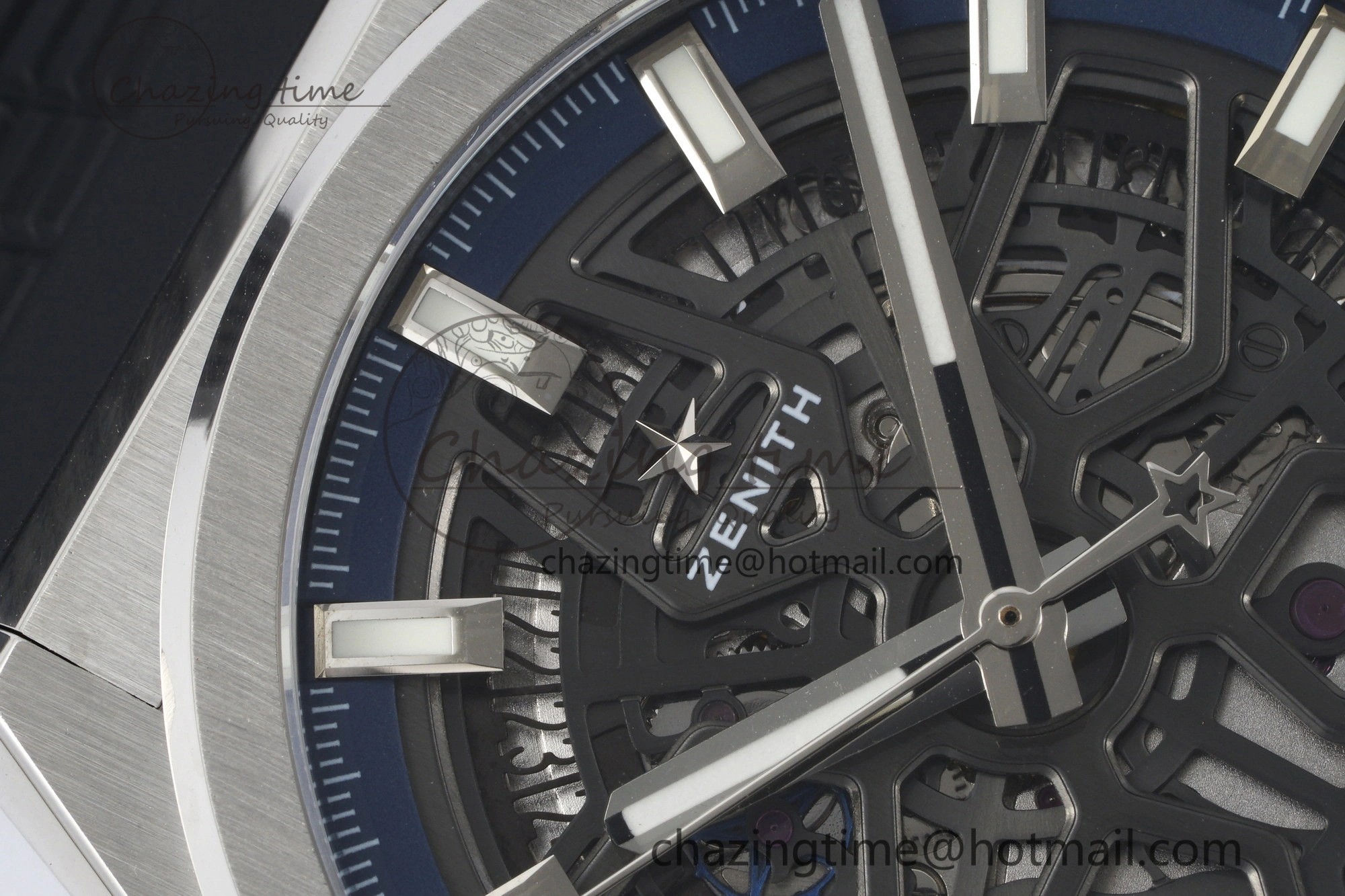Sophisticated Defy  LF 1:1 Best Edition Skeleton Blue Dial on Black Rubber Strap A 10017