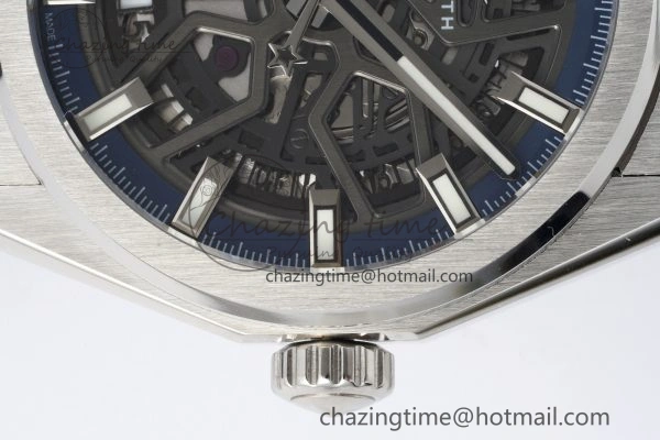 Sophisticated Defy  LF 1:1 Best Edition Skeleton Blue Dial on Black Rubber Strap A 10017