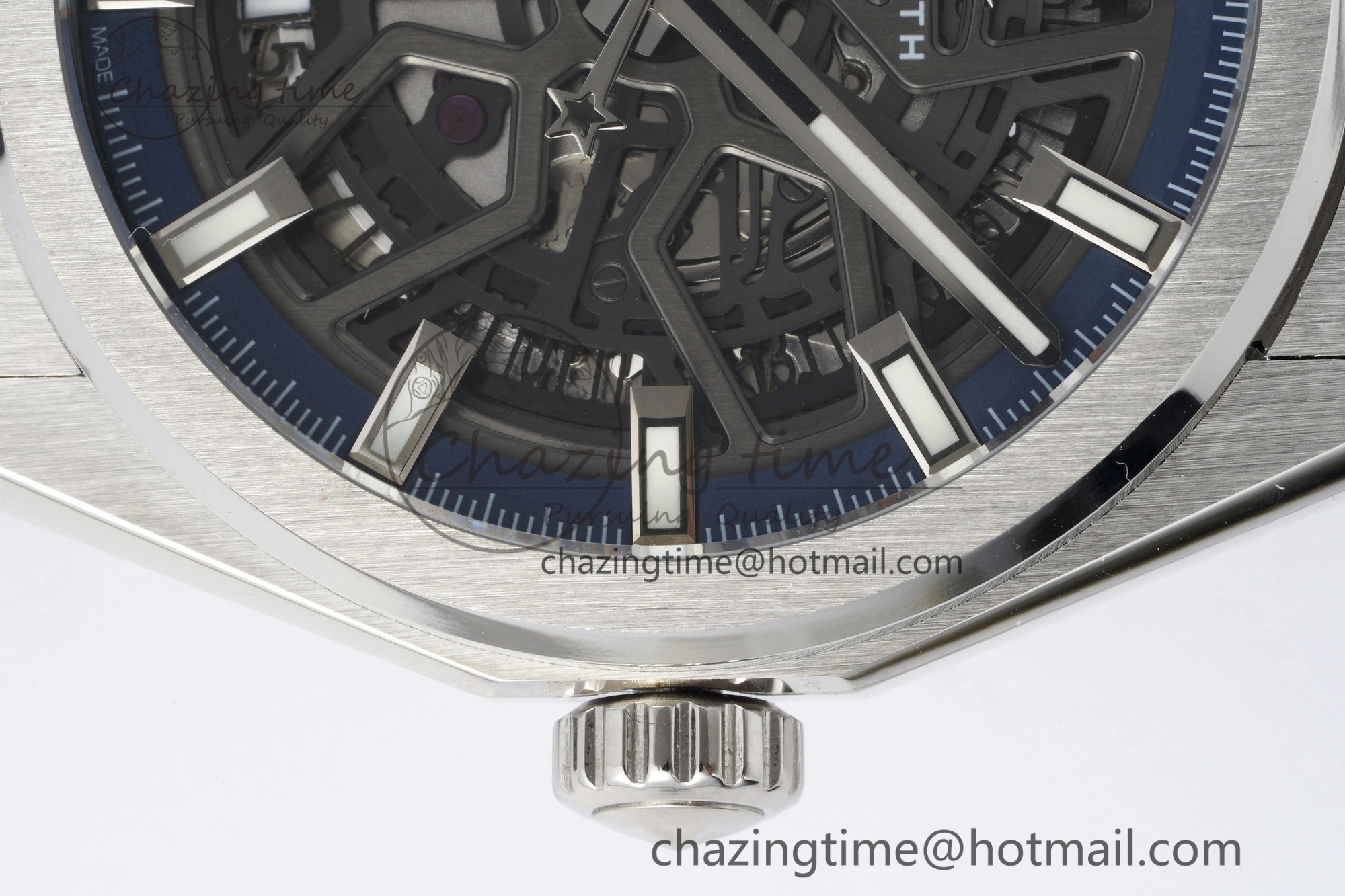 Sophisticated Defy  LF 1:1 Best Edition Skeleton Blue Dial on Black Rubber Strap A 10017