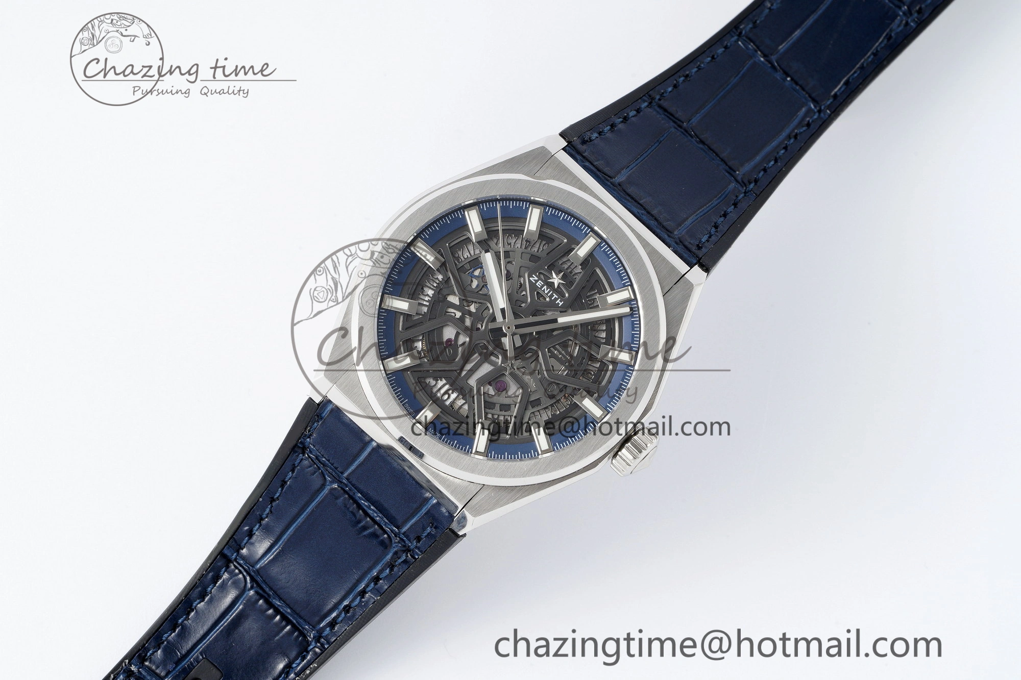Defy  LF 1:1 Best Edition Skeleton Blue Dial on Blue Gummy Strap A TimelessDesign 10020