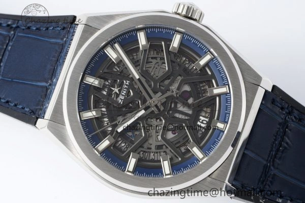 Defy  LF 1:1 Best Edition Skeleton Blue Dial on Blue Gummy Strap A TimelessDesign 10020