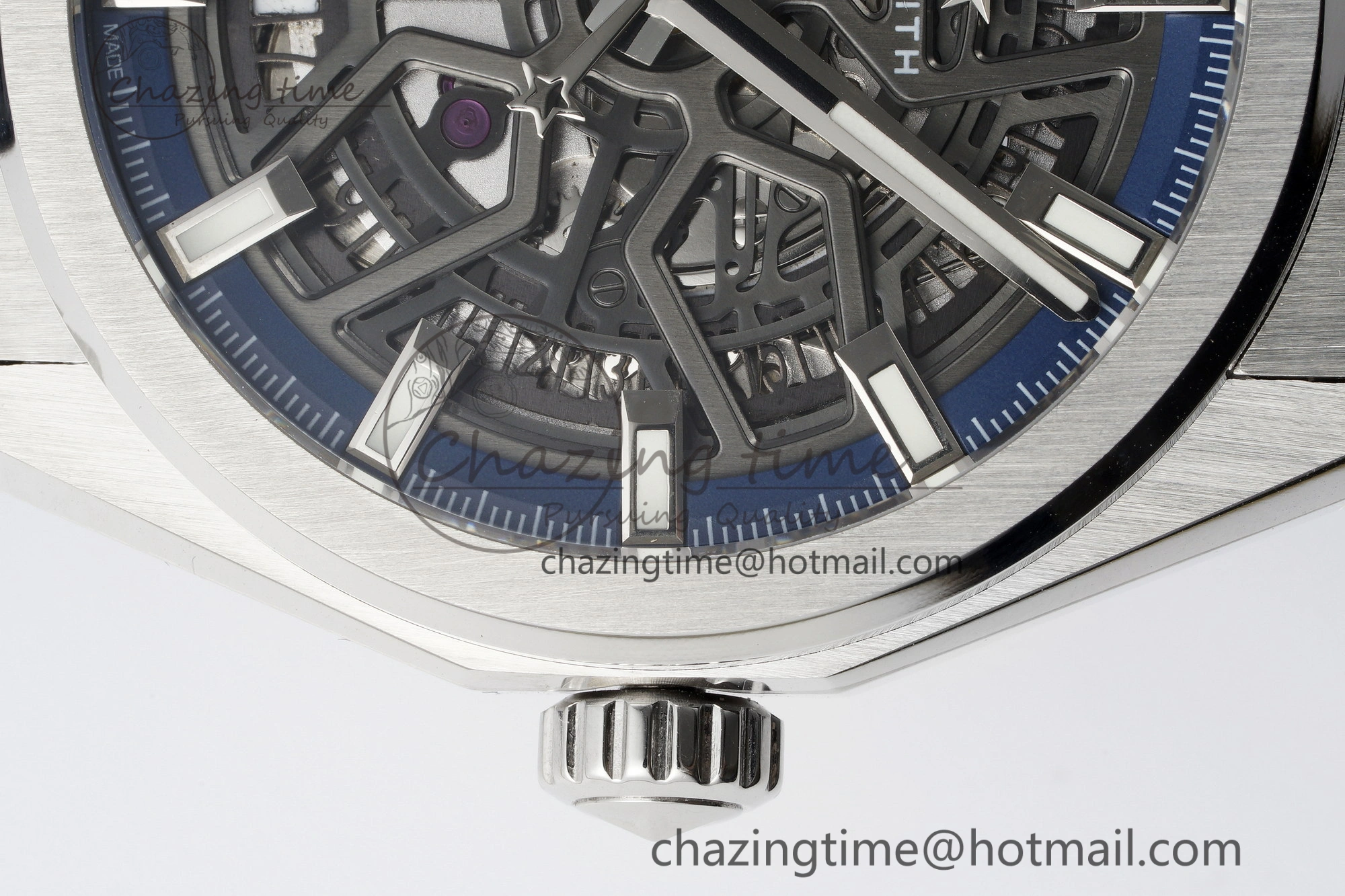 Defy  LF 1:1 Best Edition Skeleton Blue Dial on Blue Gummy Strap A TimelessDesign 10020