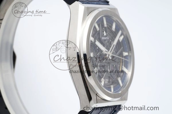 Defy  LF 1:1 Best Edition Skeleton Blue Dial on Blue Gummy Strap A TimelessDesign 10020