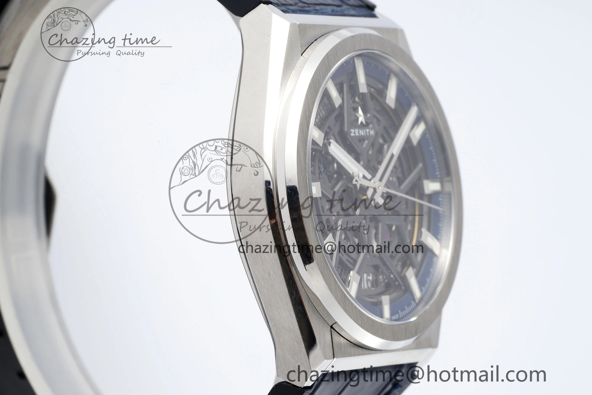 Defy  LF 1:1 Best Edition Skeleton Blue Dial on Blue Gummy Strap A TimelessDesign 10020
