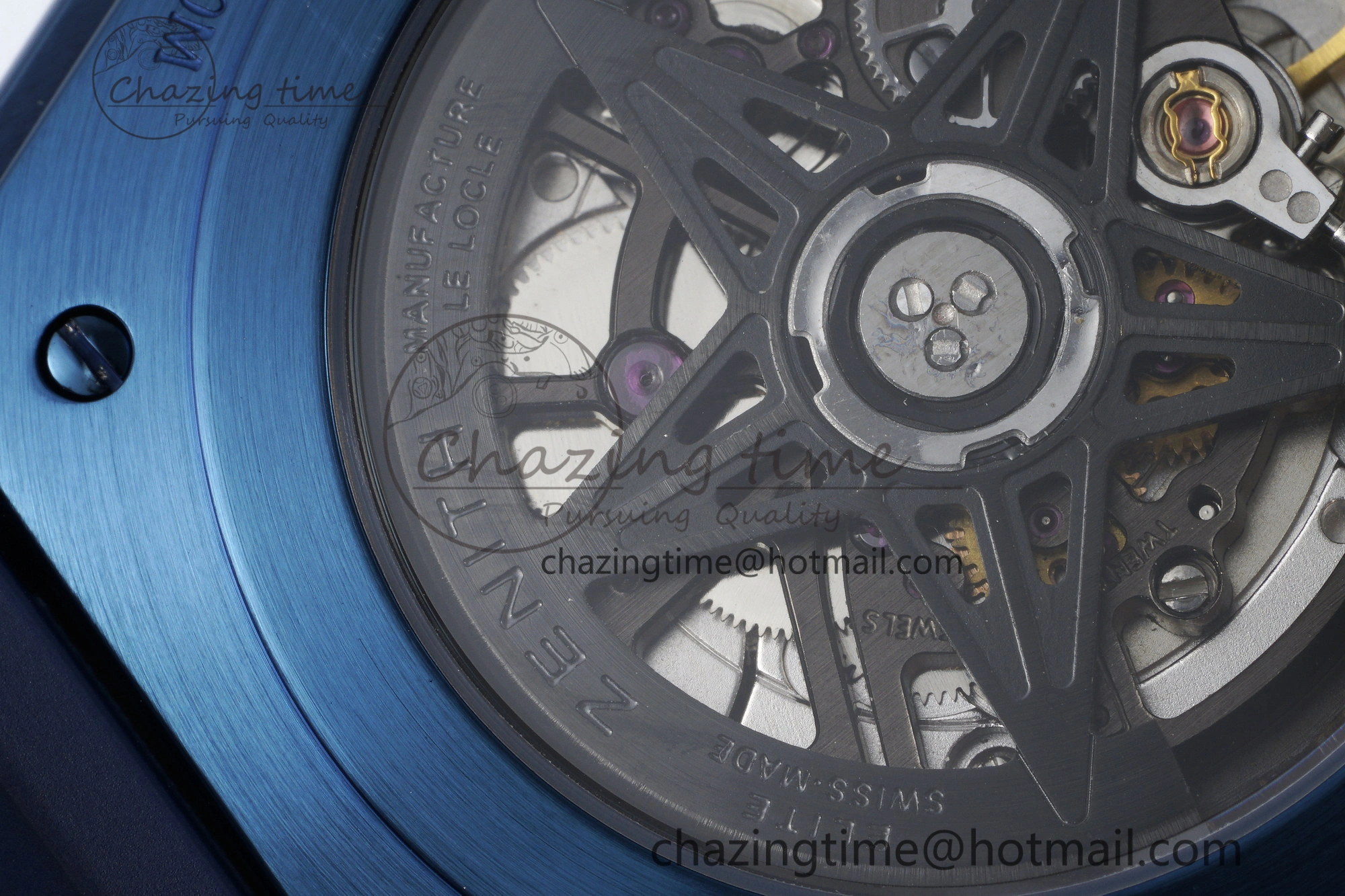 WrinkleFree Defy  LF 1:1 Best Edition Skeleton Blue White Dial Blue Bezel on Blue rubber Strap A 10014