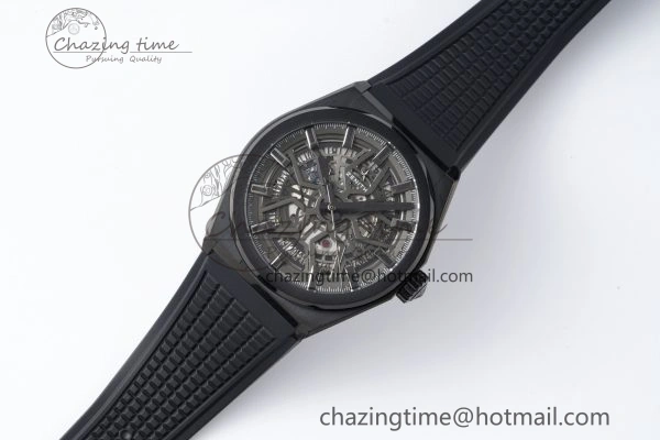 FreshLook Defy  LF 1:1 Best Edition Skeleton Gray Dial Black Bezel on Black Rubber Strap A 10023