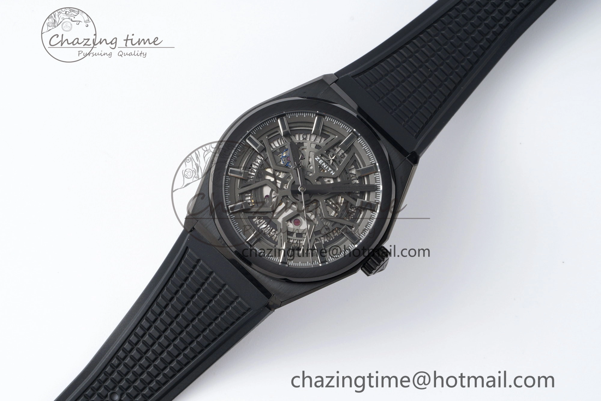 FreshLook Defy  LF 1:1 Best Edition Skeleton Gray Dial Black Bezel on Black Rubber Strap A 10023