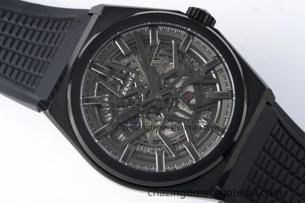 FreshLook Defy  LF 1:1 Best Edition Skeleton Gray Dial Black Bezel on Black Rubber Strap A 10023