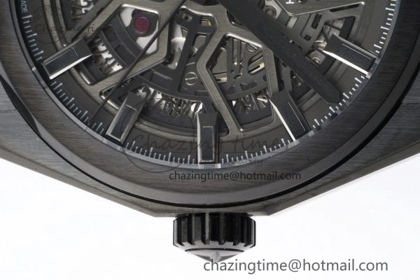 FreshLook Defy  LF 1:1 Best Edition Skeleton Gray Dial Black Bezel on Black Rubber Strap A 10023