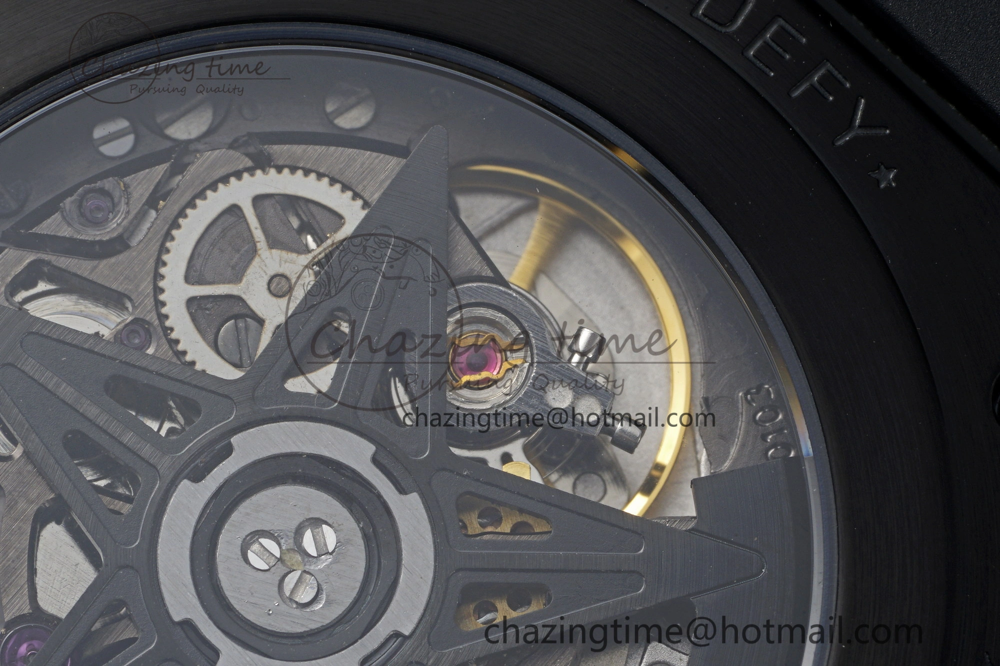 FreshLook Defy  LF 1:1 Best Edition Skeleton Gray Dial Black Bezel on Black Rubber Strap A 10023