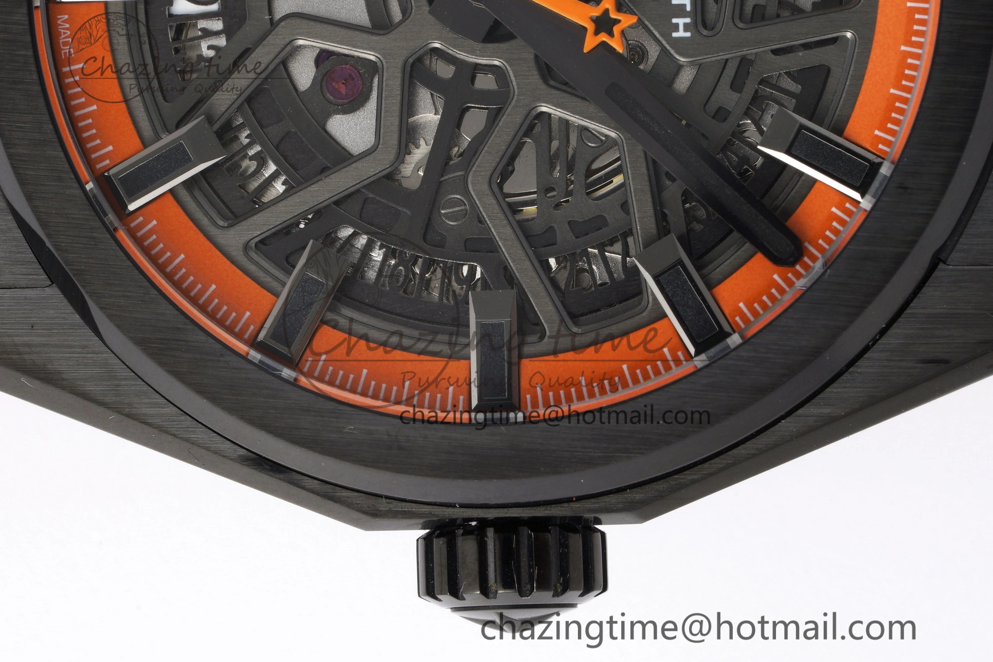 WrinkleFree Defy  LF 1:1 Best Edition Skeleton Orange Dial Black Bezel on Orange Rubber Strap A 10019