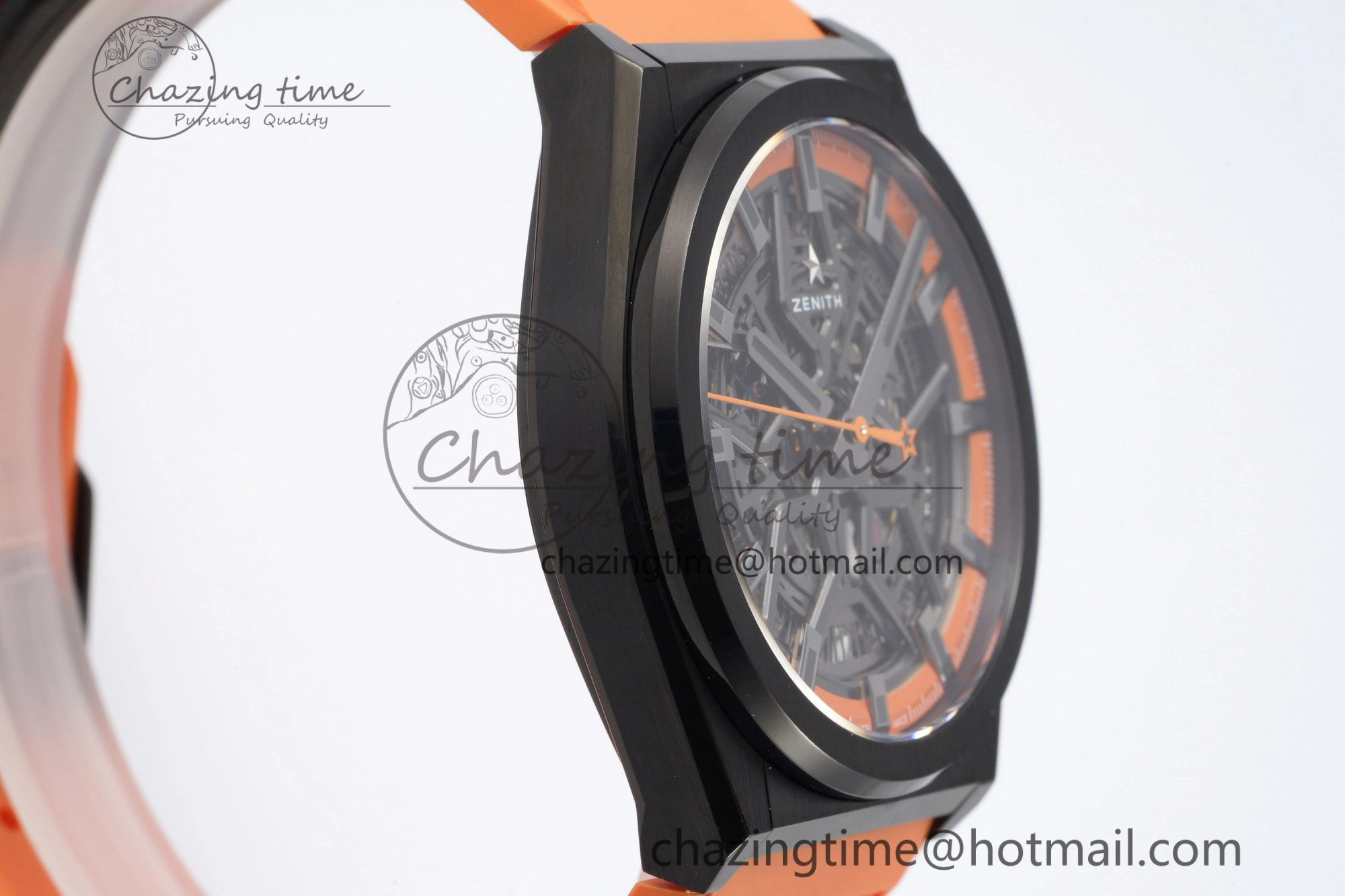 WrinkleFree Defy  LF 1:1 Best Edition Skeleton Orange Dial Black Bezel on Orange Rubber Strap A 10019