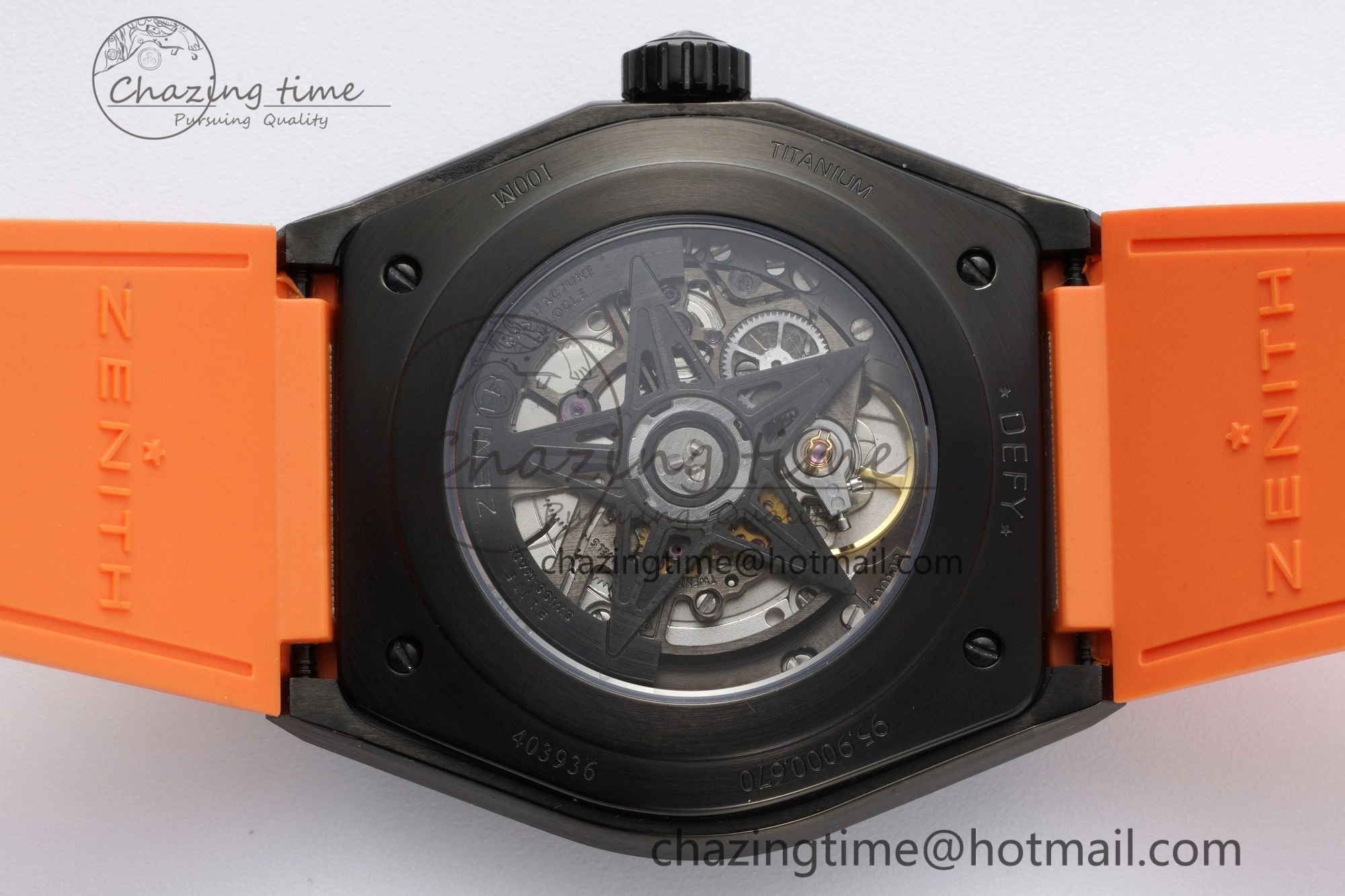 WrinkleFree Defy  LF 1:1 Best Edition Skeleton Orange Dial Black Bezel on Orange Rubber Strap A 10019