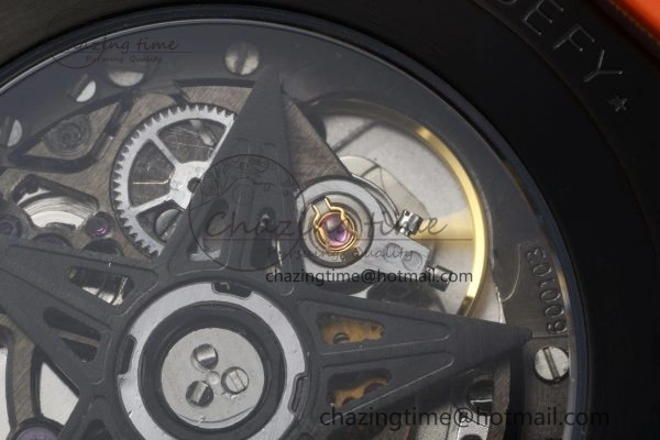 WrinkleFree Defy  LF 1:1 Best Edition Skeleton Orange Dial Black Bezel on Orange Rubber Strap A 10019