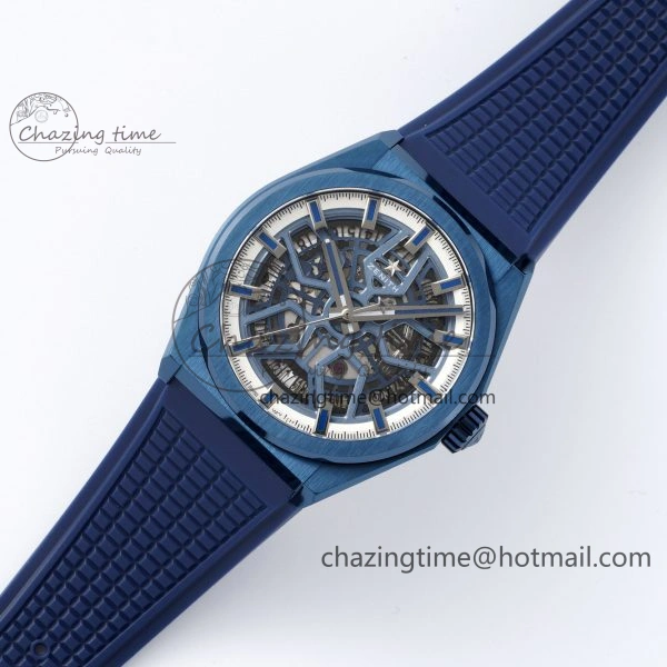 WrinkleFree Defy  LF 1:1 Best Edition Skeleton Orange Dial Black Bezel on Orange Rubber Strap A 10019