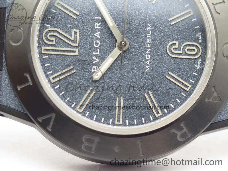 Unisex Diagono Magnesium PVD GF 1:1 Blue Textured Dial On Black Rubber Strap MIYOTA 9015 V 5828