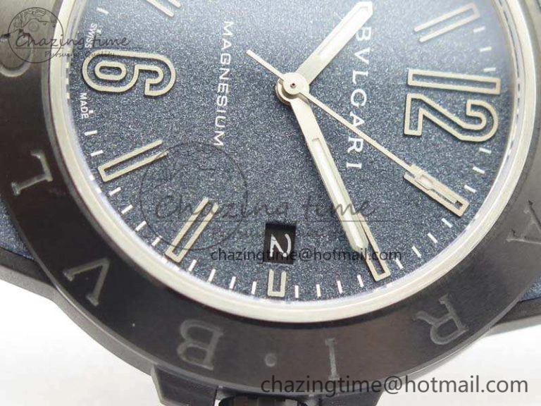 Unisex Diagono Magnesium PVD GF 1:1 Blue Textured Dial On Black Rubber Strap MIYOTA 9015 V 5828