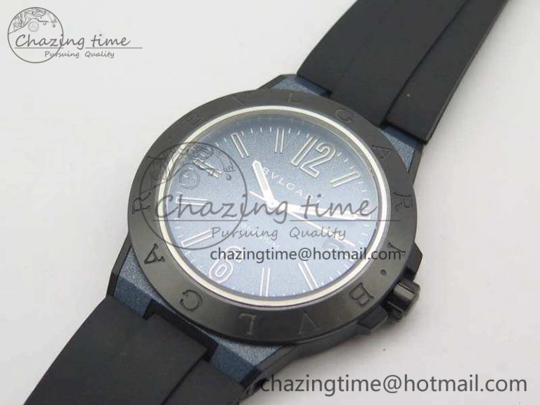 Unisex Diagono Magnesium PVD GF 1:1 Blue Textured Dial On Black Rubber Strap MIYOTA 9015 V 5828