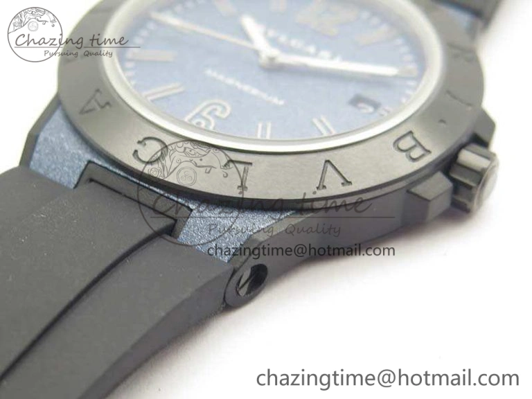 Unisex Diagono Magnesium PVD GF 1:1 Blue Textured Dial On Black Rubber Strap MIYOTA 9015 V 5828