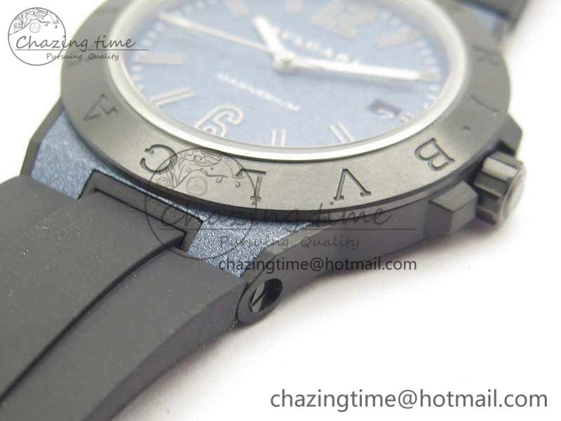 Unisex Diagono Magnesium PVD GF 1:1 Blue Textured Dial On Black Rubber Strap MIYOTA 9015 V 5828