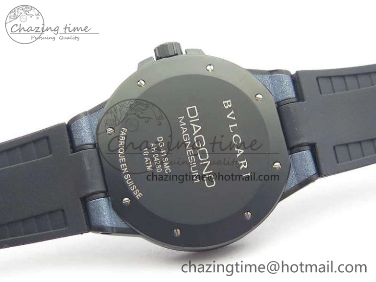 Unisex Diagono Magnesium PVD GF 1:1 Blue Textured Dial On Black Rubber Strap MIYOTA 9015 V 5828