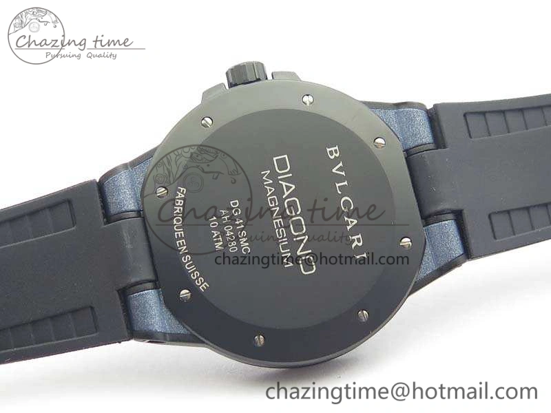 Unisex Diagono Magnesium PVD GF 1:1 Blue Textured Dial On Black Rubber Strap MIYOTA 9015 V 5828