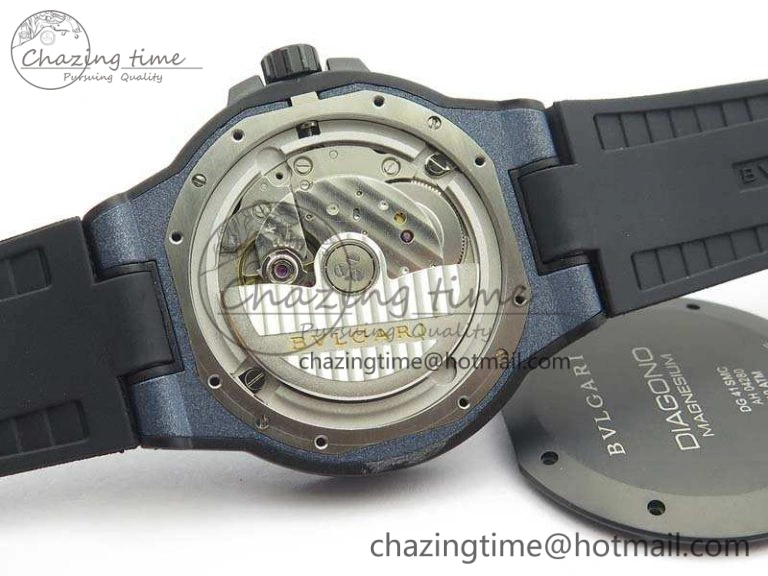 Unisex Diagono Magnesium PVD GF 1:1 Blue Textured Dial On Black Rubber Strap MIYOTA 9015 V 5828