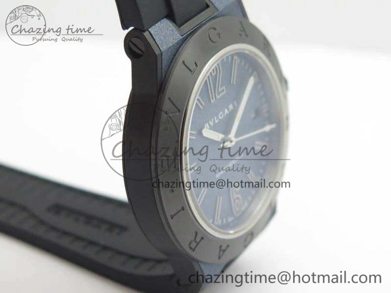 Unisex Diagono Magnesium PVD GF 1:1 Blue Textured Dial On Black Rubber Strap MIYOTA 9015 V 5828