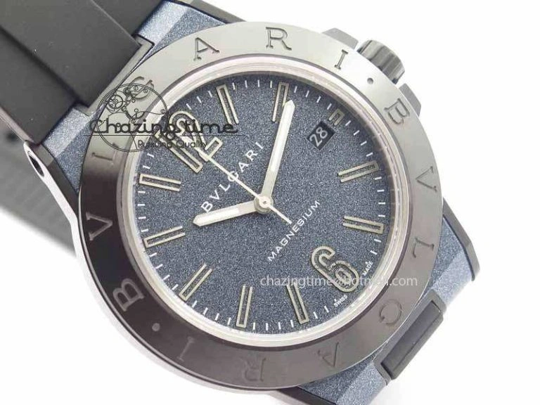 Lightweight Diagono Magnesium PVD GF 1:1 Blue Textured Dial On Black Rubber Strap MIYOTA 5837