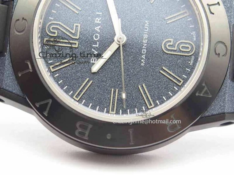 Lightweight Diagono Magnesium PVD GF 1:1 Blue Textured Dial On Black Rubber Strap MIYOTA 5837