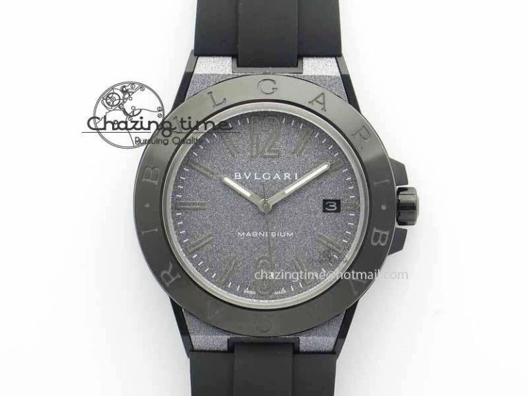 Diagono Magnesium PVD GF 1:1 Gray Textured Dial On Black Rubber Strap MIYOTA UrbanChic 5838