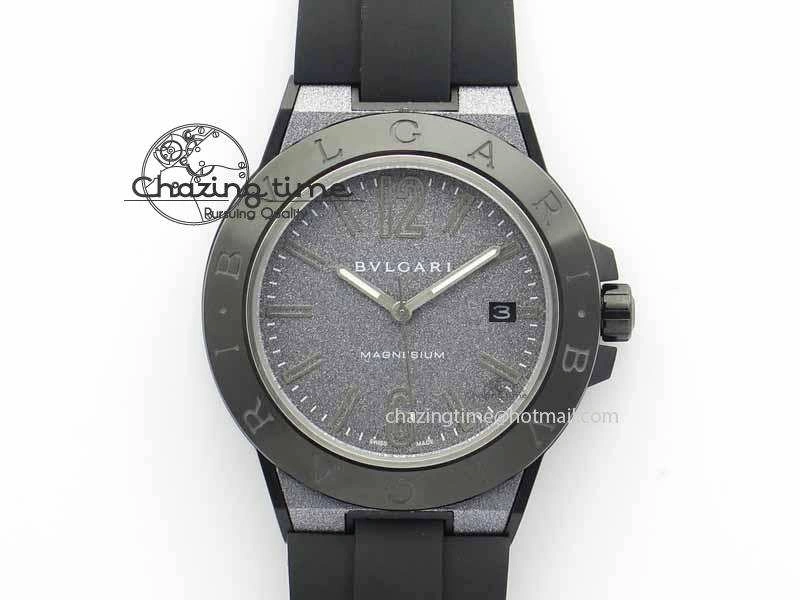 Diagono Magnesium PVD GF 1:1 Gray Textured Dial On Black Rubber Strap MIYOTA UrbanChic 5838