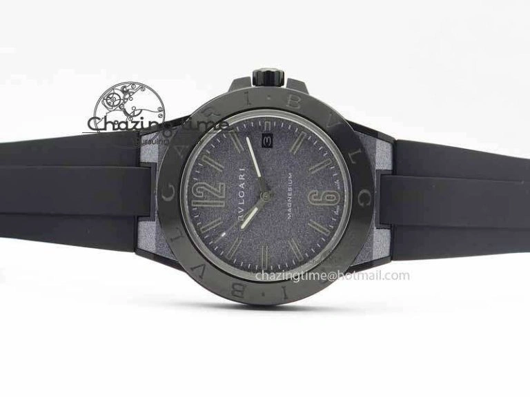 Diagono Magnesium PVD GF 1:1 Gray Textured Dial On Black Rubber Strap MIYOTA UrbanChic 5838
