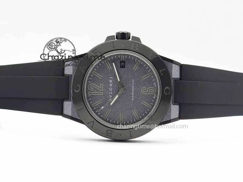 Diagono Magnesium PVD GF 1:1 Gray Textured Dial On Black Rubber Strap MIYOTA UrbanChic 5838