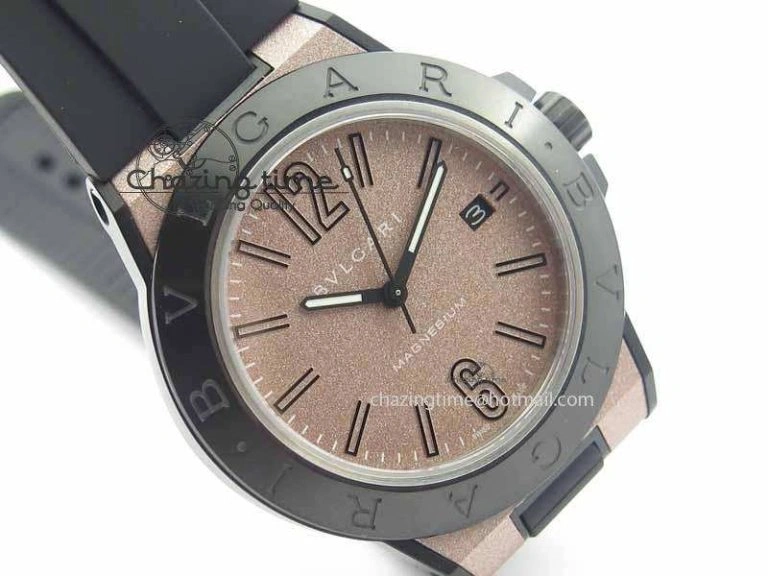 Diagono Magnesium PVD GF 1:1 Pink Textured Dial On Black Rubber Strap MIYOTA Colorful 5836
