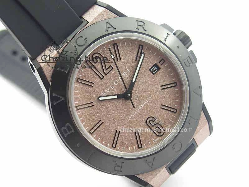 Diagono Magnesium PVD GF 1:1 Pink Textured Dial On Black Rubber Strap MIYOTA Colorful 5836