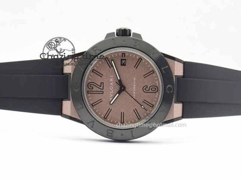 Diagono Magnesium PVD GF 1:1 Pink Textured Dial On Black Rubber Strap MIYOTA Colorful 5836