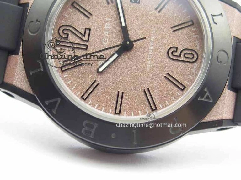 Diagono Magnesium PVD GF 1:1 Pink Textured Dial On Black Rubber Strap MIYOTA Colorful 5836