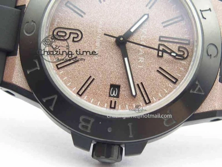 Diagono Magnesium PVD GF 1:1 Pink Textured Dial On Black Rubber Strap MIYOTA Colorful 5836