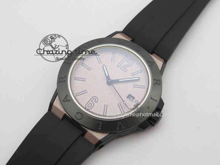 Diagono Magnesium PVD GF 1:1 Pink Textured Dial On Black Rubber Strap MIYOTA Colorful 5836