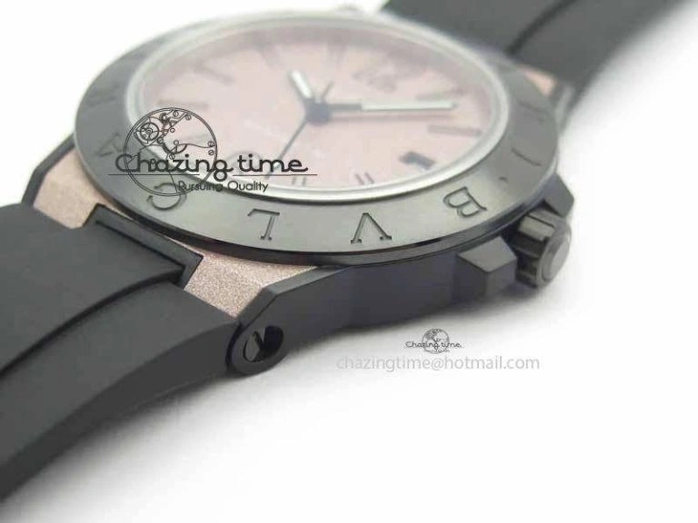Diagono Magnesium PVD GF 1:1 Pink Textured Dial On Black Rubber Strap MIYOTA Colorful 5836