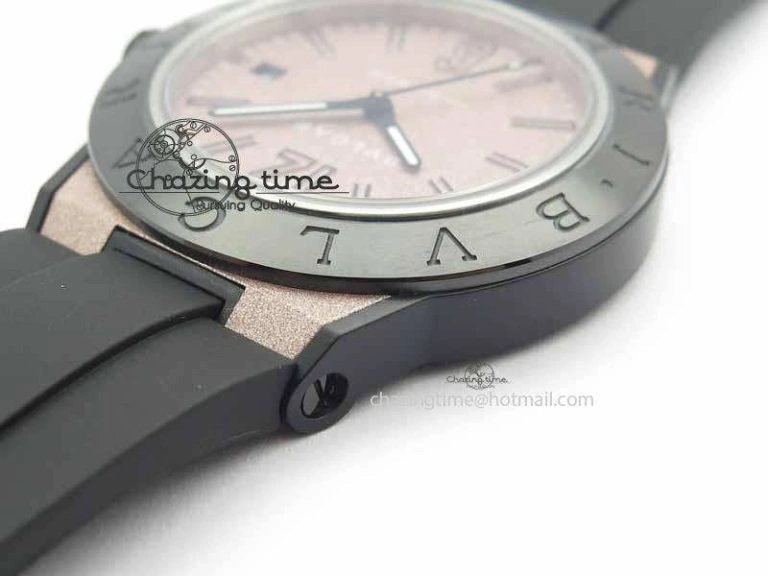Diagono Magnesium PVD GF 1:1 Pink Textured Dial On Black Rubber Strap MIYOTA Colorful 5836